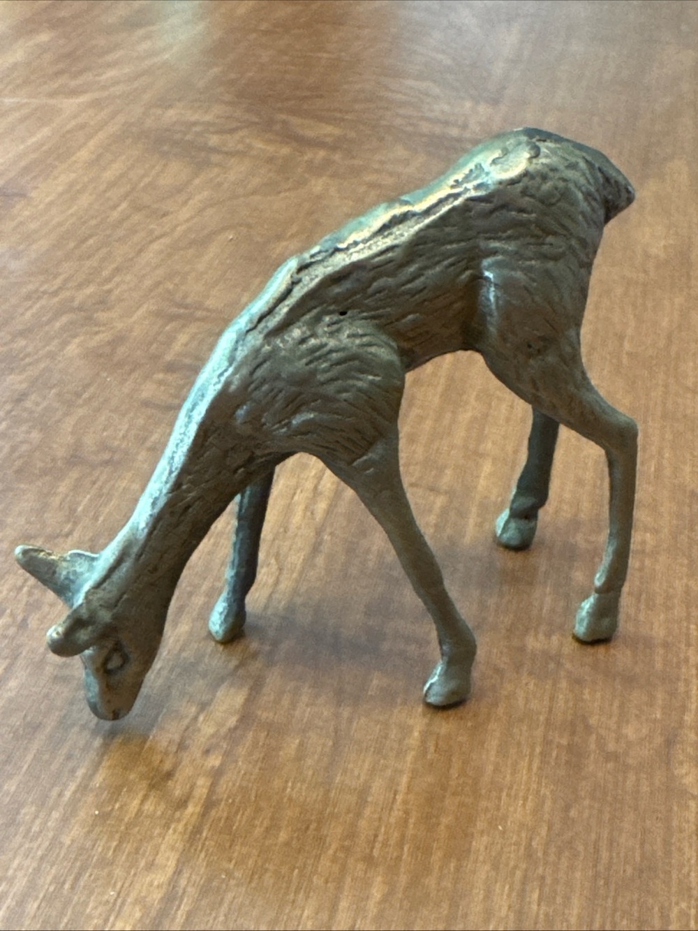 Vintage Brass Deer Grazing Doe EUC